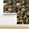 Moody Floral Rose Flower Vintage Victorian Black English Dark Custom Removable Wallpaper by Spoonflower Peel & Stick Wallpaper 2FT Wide